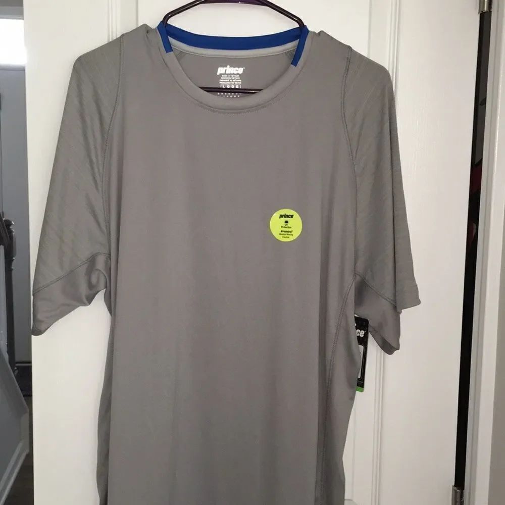 New Gray PRINCE UV protection tennis t shirt men’s